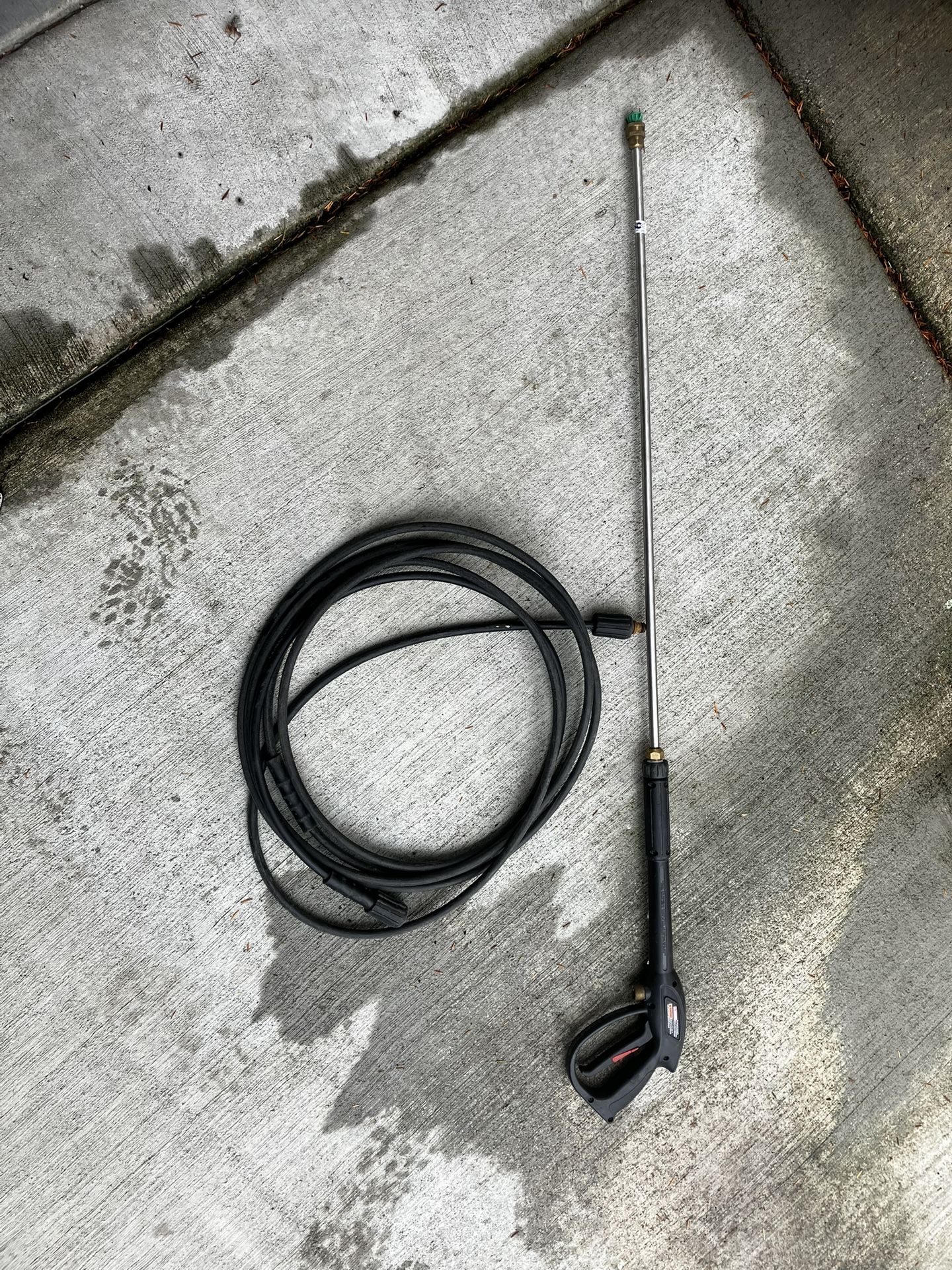 Pressure washer wand and hose