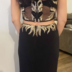 Dress Black & Gold Size XS 