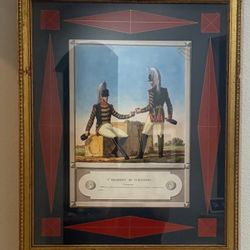 Vintage W. King Ambler's print  of French Army, ler Regiment de Cuirassiers