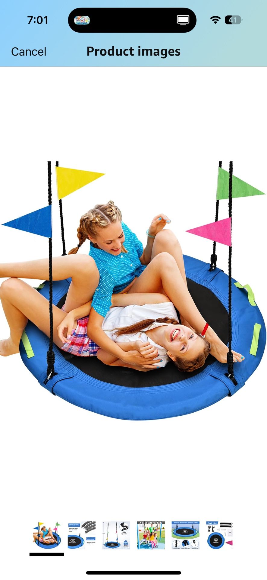 48 inch Tree Swing, Larger Saucer Flying Swing for Whole Family, 900lbs Weight Capacity, with Adjustable Hanging Straps, Swing Sets for Outdoor Playgr