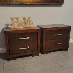 TWO NICE ESPRESSO COLOR NIGHTSTANDS 