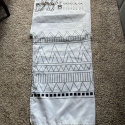 Shower Curtain+ 2 different sets of Rings/ Hooks.