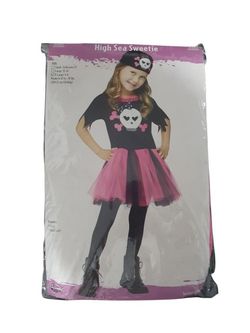 Pink Pirate Girl, Child's Halloween Costume, Toddler Costume. Size 3t/4t & Size 4t/6t. *Dress *Head Scarf. 
