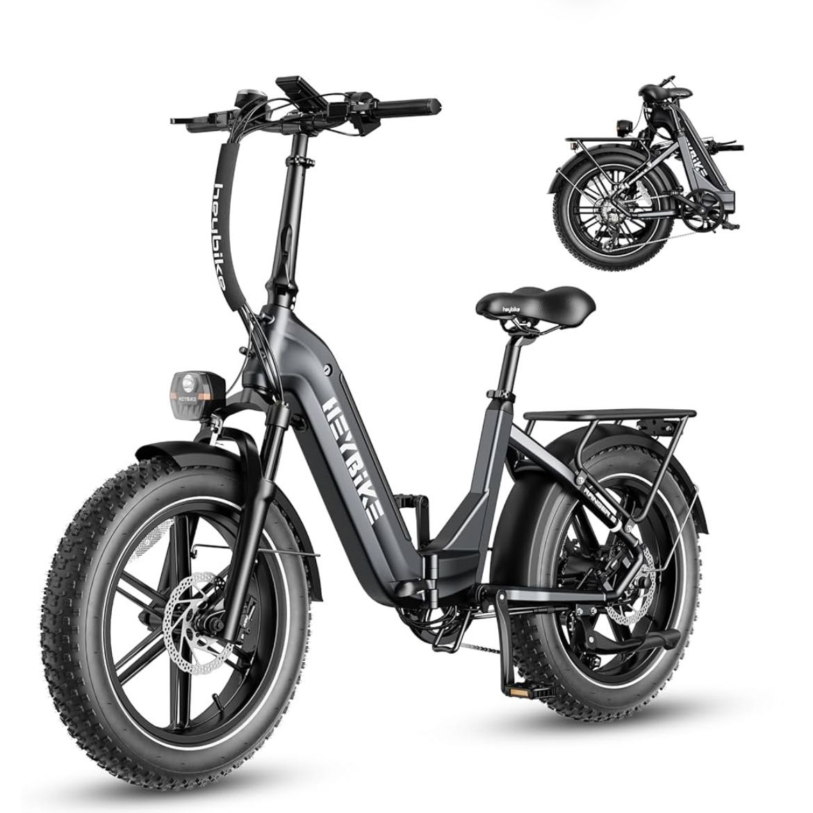 Heybike Ranger S Electric Bike for Adults, Foldable 1400W Peak Motor Ebike, 20