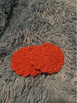 Cozy pack of two burgandy crochet coasters