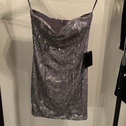 Arden B Strapless Sequin And Lace Dress