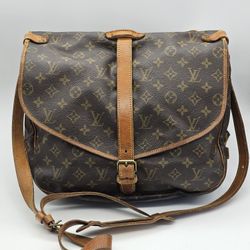 LOUIS VUITTON Saumur 35 Monogram Double Sided Crossbody Messenger Shoulder Bag