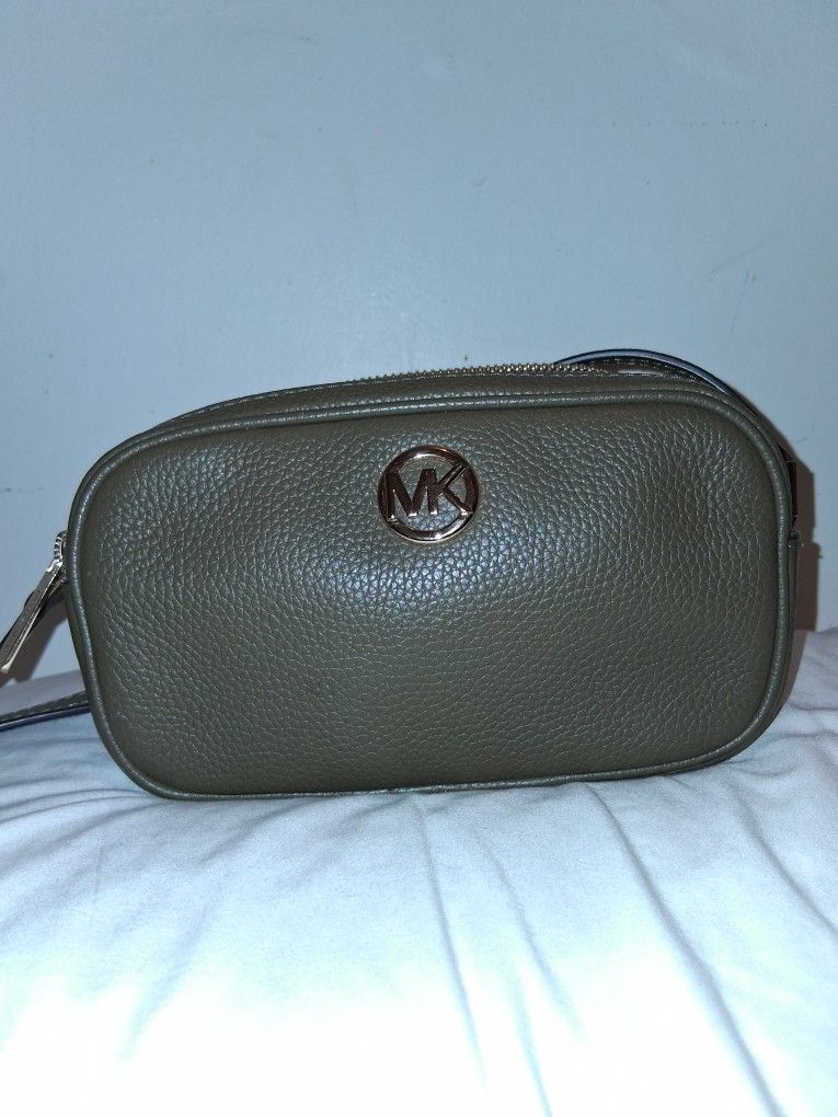 Michael Kors Leather Olive Green Crossbody