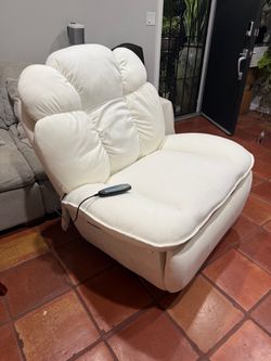 Heated recliner chair white