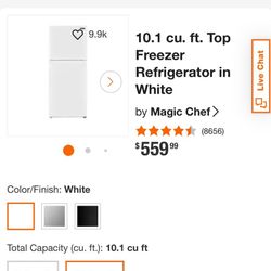 Magic Chef Fridge With Freezer