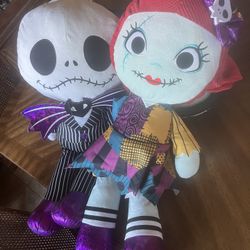 Disney Nightmare Before Christmas Jack And Sally Big Plushies 
