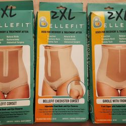 Lot Of THREE Bellefit Postpartum/Abdominal Recovery Garments LIKE NEW