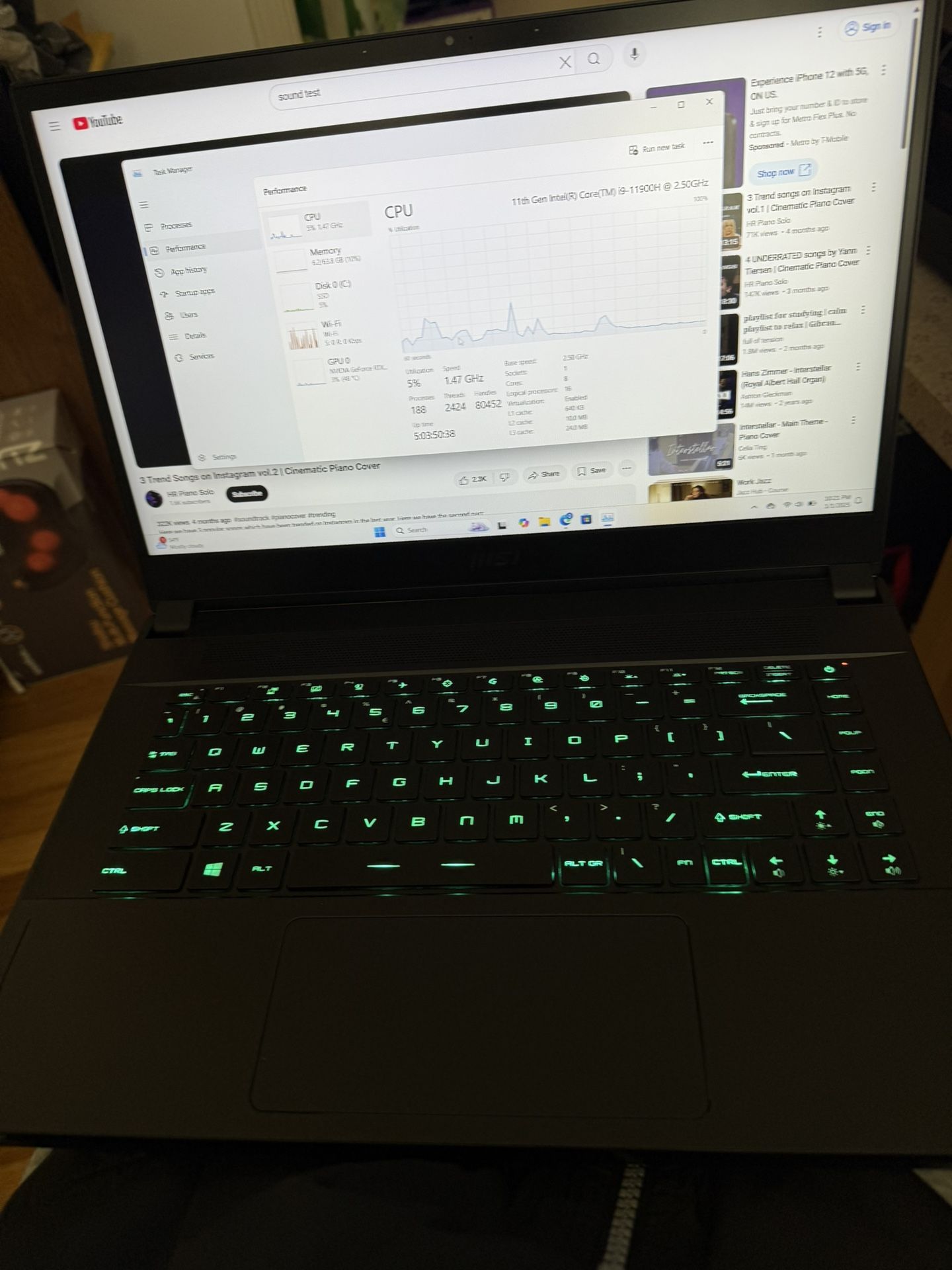 MSI GS66 Stealth 11UH Gaming Laptop In Excellent Condition