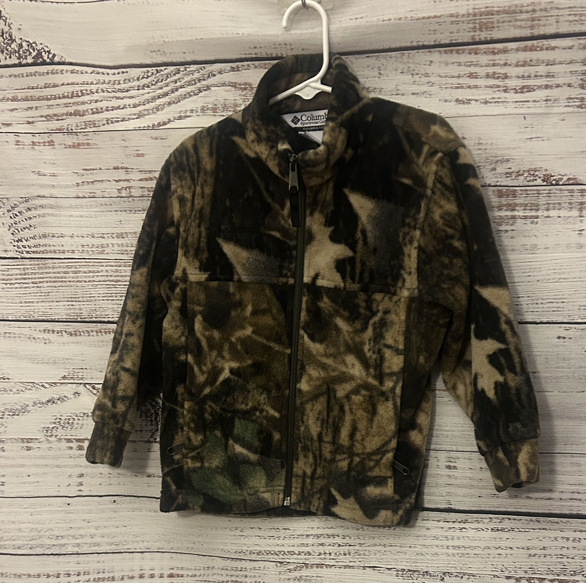 Kids Columbia brown fleece jacket size 4/5