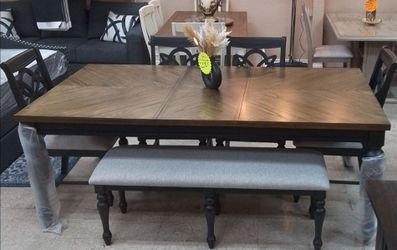 New 7 Pcs Dining Table Set Sample Flor Only $600 cash
