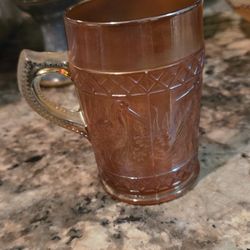 Carnival Glass Marigold Stork And Rushes Mug