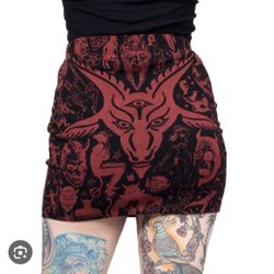 Demon Print Mini Skirt Size M