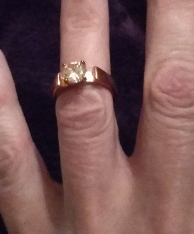 Rose Gold Ring with AAA Cubic Zircon Solitaire