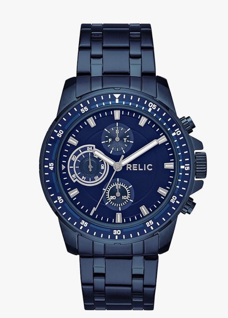 Relic by Fossil Men's Heath Quartz Stainless Steel Sport Watch Navy blue