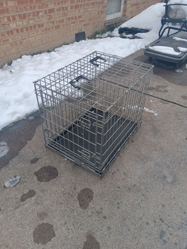 Heavy Duty Galvanized Steel Dog Cage With Tray