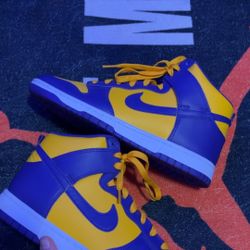 Nike Air Dunk High Court Purple Yellow "Lakers" Size 10 New Rare 