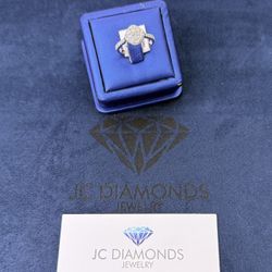 Ring Engagement Diamonds Real White Gold 