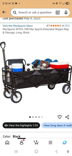 Macsports wtcx-100 foldable wagon