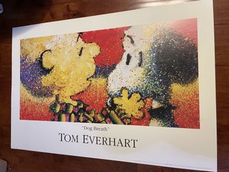 Tom Everhart Dog Breath Snoopy Poster 2002 Peanuts Art EP108 24x36 Print USA