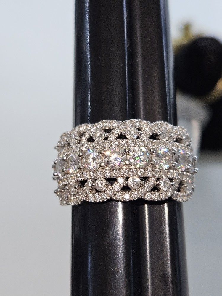 14k White Gold Cluster Ring