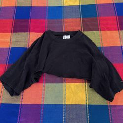 H&M Black Basic Cropped Top