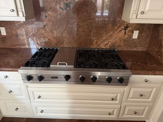 Viking 48 Inch Wide Built-In Natural Gas Cooktop with TruPower Plus 18500 BTU Burner Model: VRT5486GSS