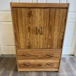 Mid-Century Style 2-Drawer Cabinet with Doors – 45” Tall
