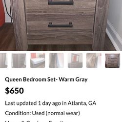 Ashley Queen Bedroom Set-Warm Gray 