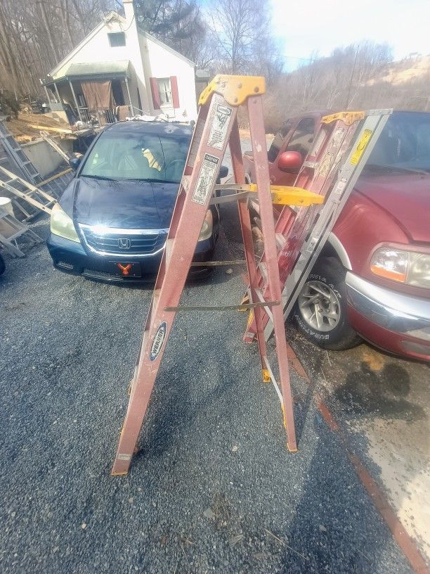 Two 6Ft Werner Fiberglass Step Ladder