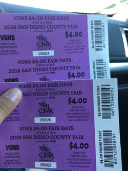 SD Fair tickets for today 6.4.16