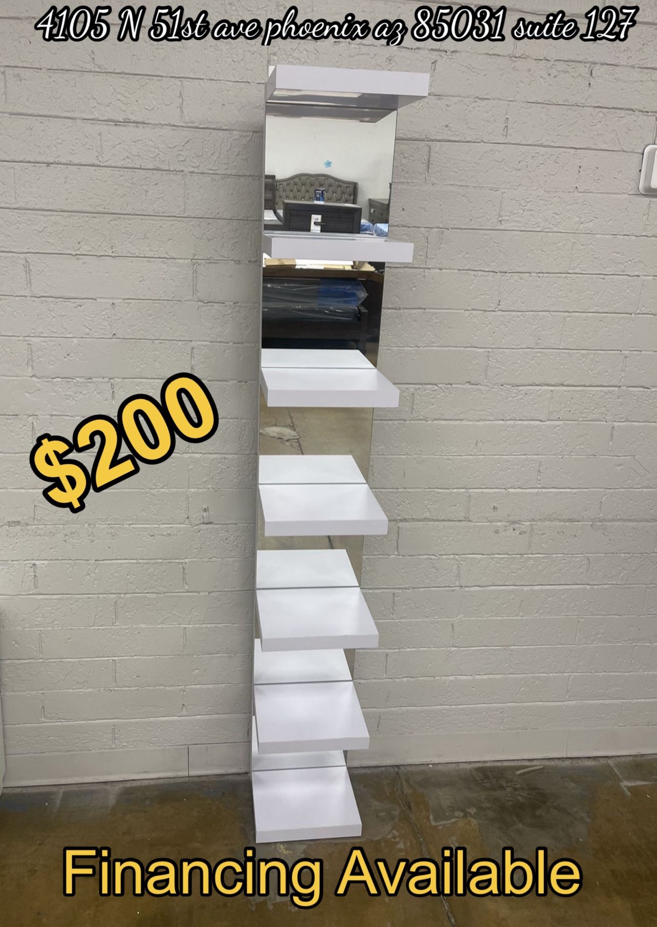 Shelve White With Mirror Brand New