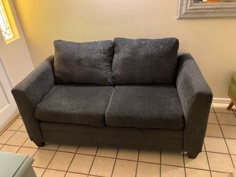 Loveseat- Grey/ Blue, 3 cushion with Loveseat Cover  (Grey/ Blue also)