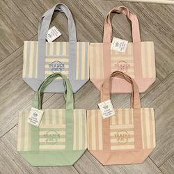 Trader Joe’s Pastel Striped Mini Tote Bag Set of 4