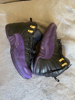 Air Jordan 12 Black Purple Gold Sneakers
