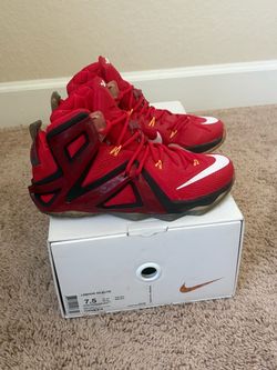 Nike LeBron 12 Elite Team 2015 RED, Worn 1 Time. Size 7.5 Rare