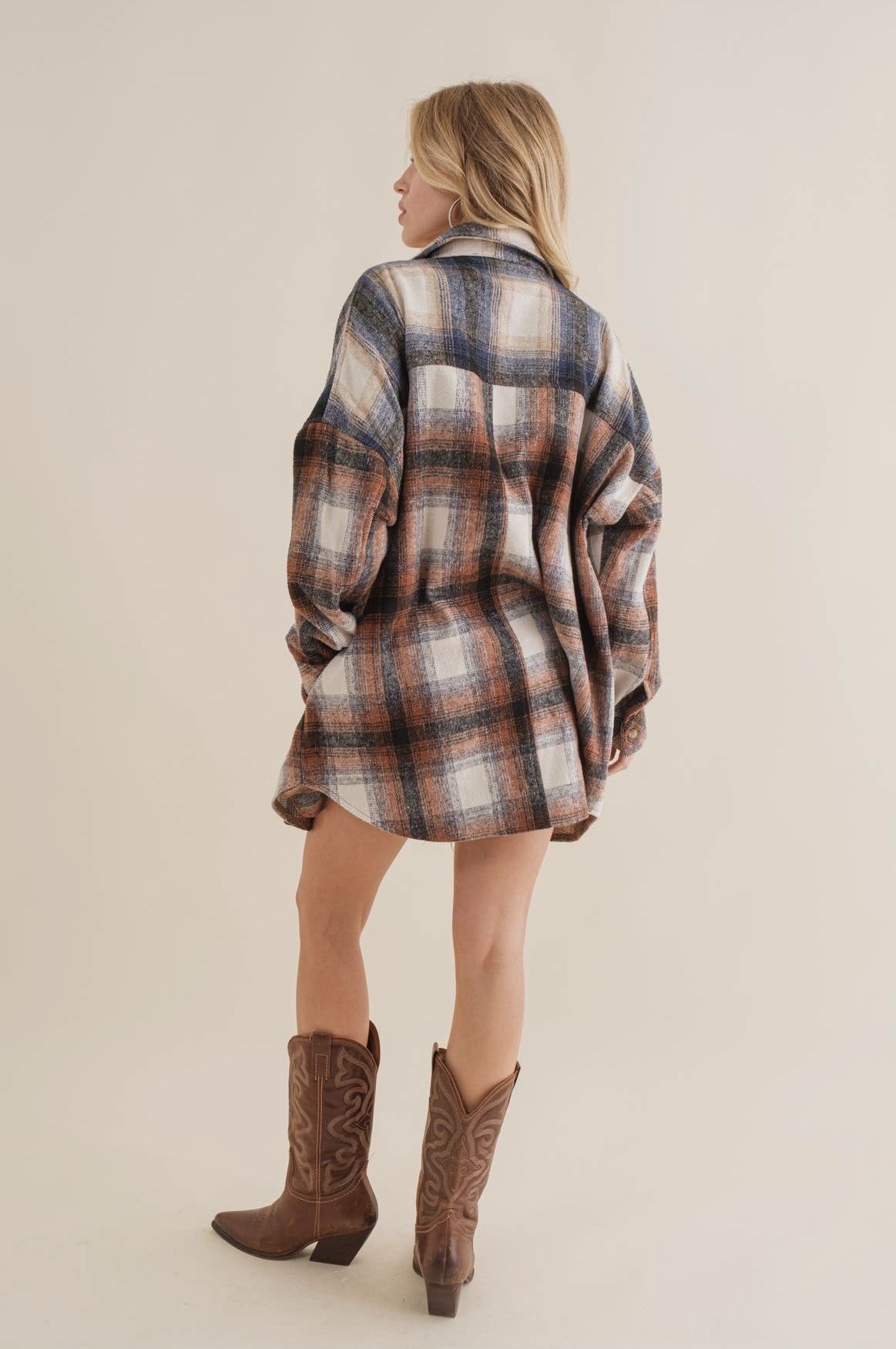 Plaid Oversized Shirt Jacket
