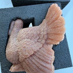 Luminara Turkey Flickering LED Candle (5.25" x 6"), Timer Function, Real Unscented Flameless Wax, Chalky Finish, Caramel Café, Fall Harvest Decoration