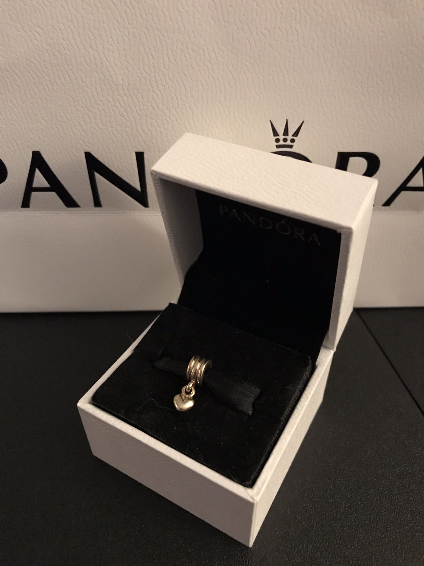 Pandora 14k gold heart dangle charm #750198