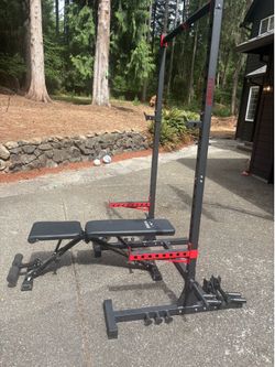 Squat rack with bench