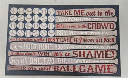 Baseball wall art canvas