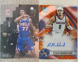2024-25 Ryan Nembhard Bowman U Best Orange Diamond Rookie Auto 02/25 +
2025-26 VJ Edgecombe Topps Signature Class After Image Rookie
