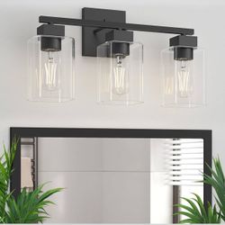 3-Light Wall Sconce Square Design Vanity Lighting fixture