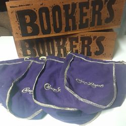 2 Bookers Wooden Storage & 4 Crown Bags
