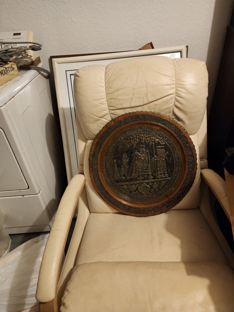 Iranian Plaque Vintage Over 60 Years Old 19 Inches