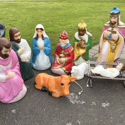 Vintage Nativity Set Blow Molds